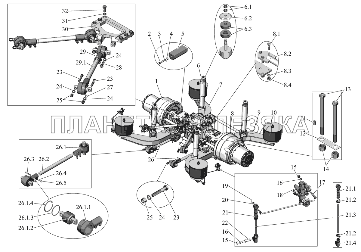 Установка задней подвески 152-2900002 МАЗ-152 (2011)